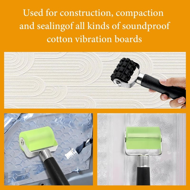 Wevdn 1 PCS Sound Deadening Car Seam Roller, Silicone Car Sound Deadening Application Wheel Roller, Seam Roller Equipped Smooth Handle for Heat Insulation Mat Wallpaper Application (Large Green-1PCS) - Image 5